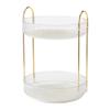 360 degree rotating multi-layer makeup and perfume organizer two layers white view 1