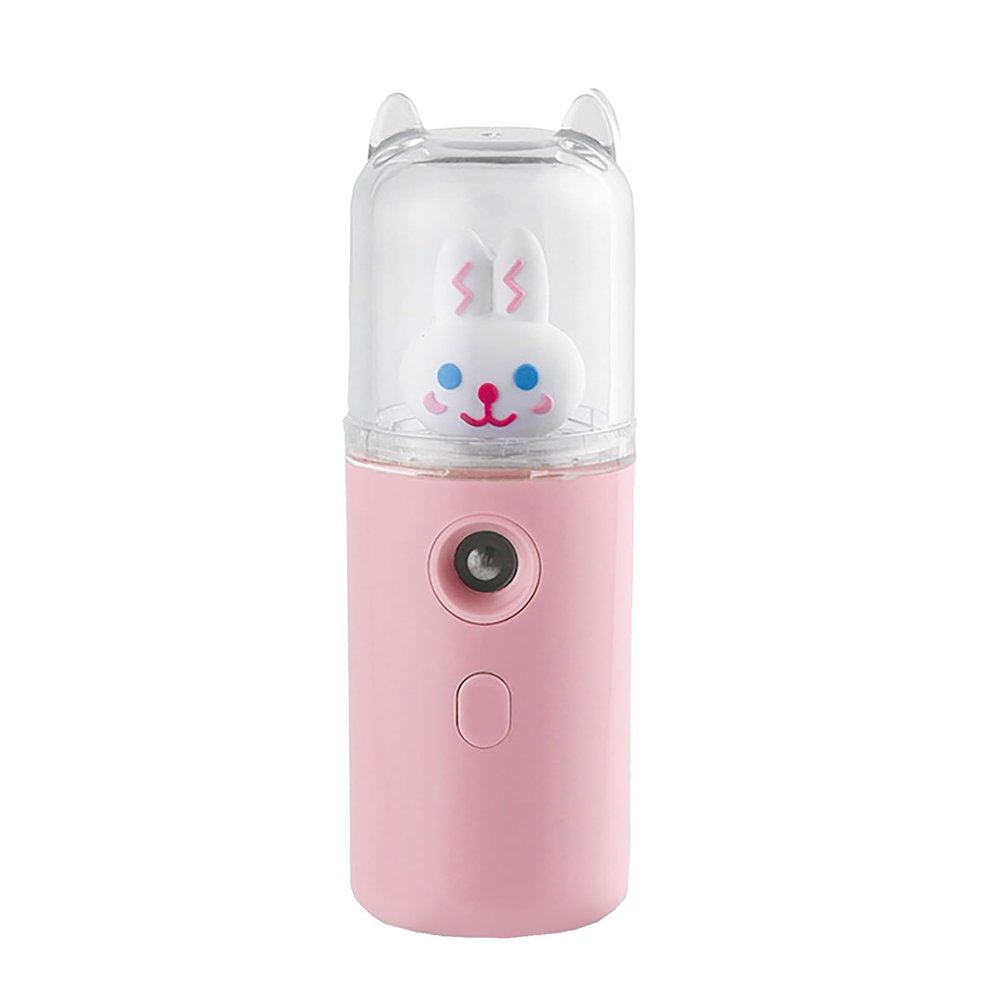 BTSEURY Facial Mister, Facial Mist Sprayer, 30ml USB Rechargeable Cute Moisturizing Mini Face Humidifier with Colorful Light (B)