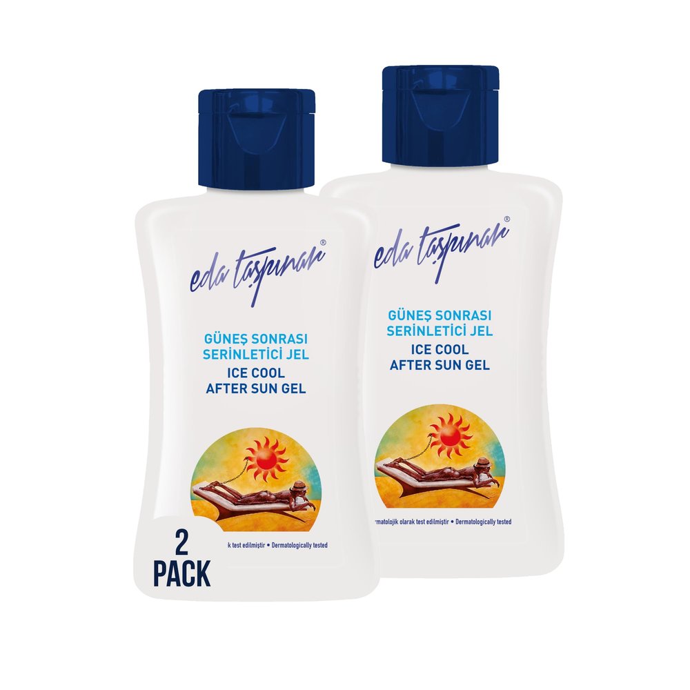Eda Taspinar Ice Cool After Sun Jel, Cool Down with Aloe Vera, Panthenol, Hydrating Oils, Treat and Reverse Ageing, Travel Size (50 ml/1.7 fl oz) 2 Pack