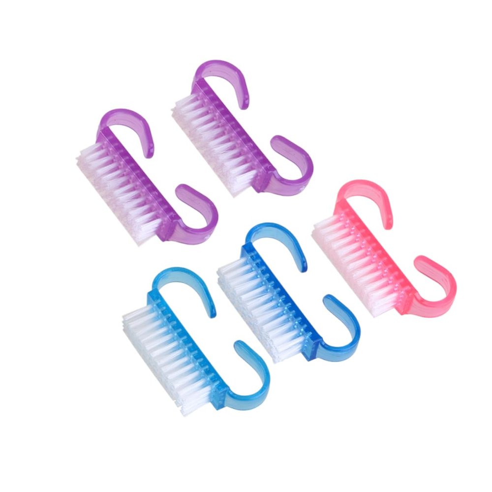 Mikinona 5pc Small Nail Brush Soft Bristle Hand Cleaning Tool for Manicure Random Color for Nails and Skin Care