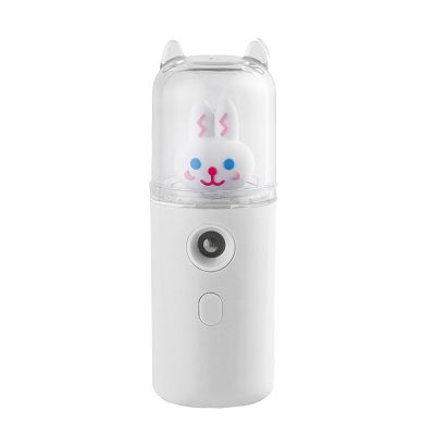 BTSEURY Facial Mister, Facial Mist Sprayer, 30ml USB Rechargeable Cute Moisturizing Mini Face Humidifier with Colorful Light (A)