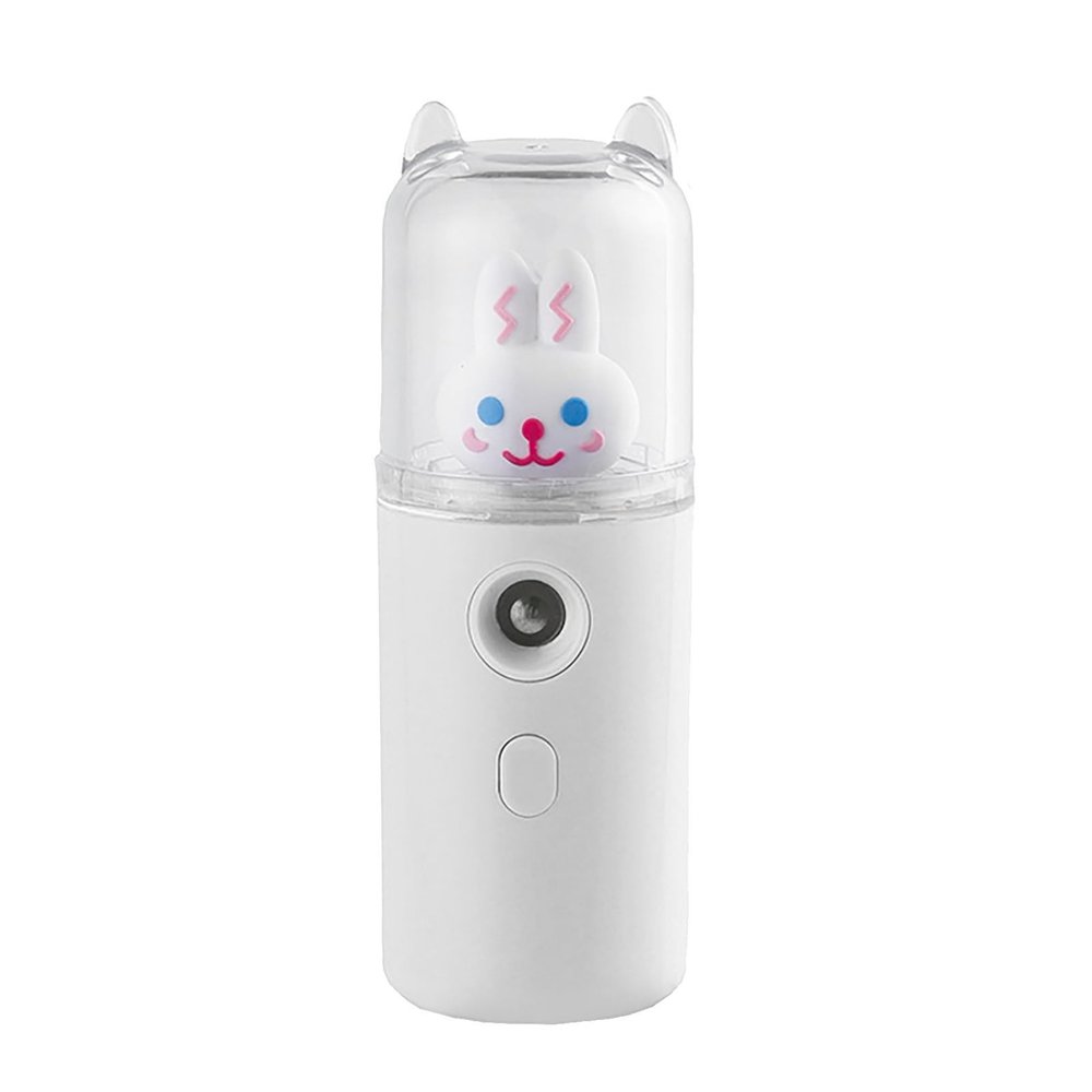 BTSEURY Facial Mister, Facial Mist Sprayer, 30ml USB Rechargeable Cute Moisturizing Mini Face Humidifier with Colorful Light (A)