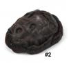 Men's Wigs Bun Hair for Men Men's Toupee Human Hair Prosthesis French Lace Front and Top with PU Thin Skin Perimeter Men Toupee Dark Brown Natural Indian Hair Replacement System Unit Mens Wig Toupee f view 2