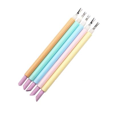 Mikinona 2pcs Cuticle Pusher Trimmer Dead Skin Removal Fork for Nail Art for Professional and Home Use Random Color