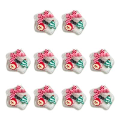 1pc/10pcs Plush Star Shape Hair Clip Carnival Photography Hairpin for Woman Girls Christmas Bangs Taking Photo Anti Slip