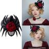 Witch Hat Hair Clip for Women Punk Hairpin Dark Mesh Spiderling Halloween Blingbling Large Rose Hair Accessories view 2
