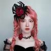 Witch Hat Hair Clip for Women Punk Hairpin Dark Mesh Spiderling Halloween Blingbling Large Rose Hair Accessories view 4
