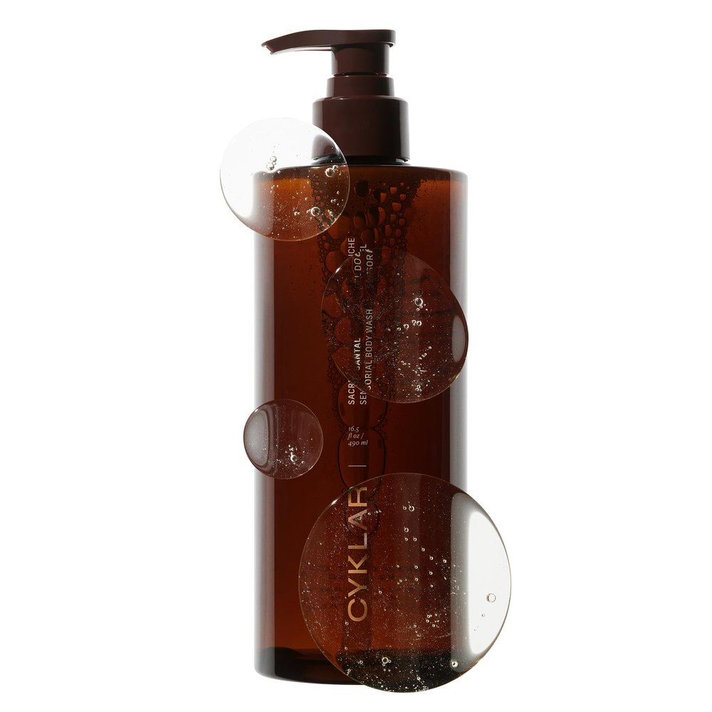 CYKLAR Sensorial Body Wash. Sacred Santal Hydrating Cleanser with Moisture Locking Multi-Oil Complex, Sodium PCA and Glycerin. Nourishing Shower Gel for Women and Men, 16.5 Fl Oz Luxury Bodywash
