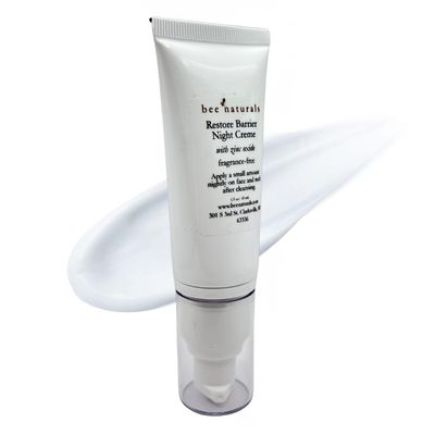 Bee Naturals Restore Night Creme with Zinc Oxide - Barrier Support & Hydration, Dermatologist-Recommended Non-Comedogenic Formula, Ideal for Face Basting, All Skin Types, Fragrance-Free, 1.5 Oz
