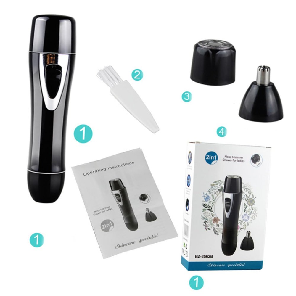 ASAKKURA Electric Epilator Facial Hair Remover for Women Painless Hair Removal Trimmer with Cutter for Brows Lips and
