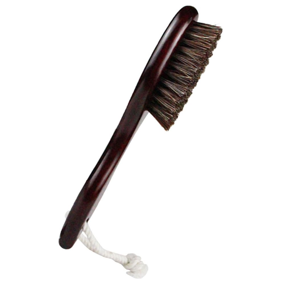 FOYTOKI Dense Wool Beard Brush Curved Handle Dark Red Shaving Brush for Men for Beard Cleaning Boys and Girls Shower Natural Handle Comfortable Dense Bristles Versatile Grooming Tool