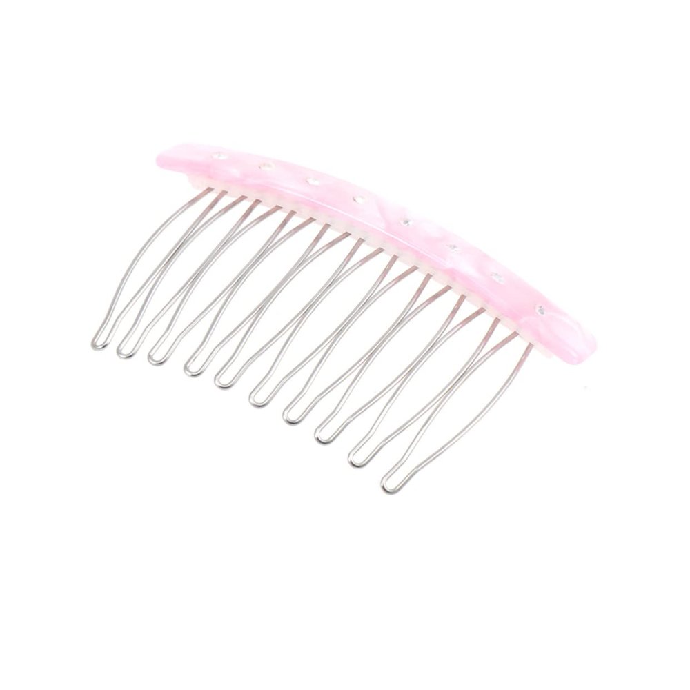 ASAKKURA Rhinestone Acrylic Hair Comb for Women Decorative Tuck Comb in Pink Fashion Hair Accessory for Girls for Updos and Special Occasions