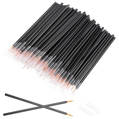 100 Pack Disposable Eyeliner Applicator Eyeliner Brushes Fine Point Ultra-Fine Point Eye Liner Applicator Eye Liner Brush Fine Black Cosmetic Eye Wands Makeup Brushes Tools For Women (Black)