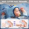 Automatic Nail Clipper Electric Nail Trimmer Polisher 3 in 1 Portable Fingernail Cutter with Light 2 Speeds File Nail Clip Storage Rechargeable Safety Trimmer for Seniors Adults Kids Baby (White) view 3