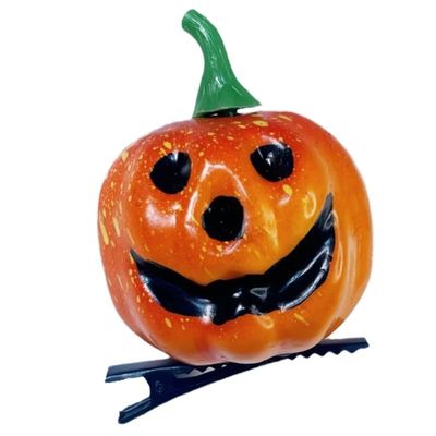 Eye Catching Pumpkin Smile Hair Clip for Halloween Festive Dress up and Parties