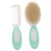 Abaodam Wool Brush and Comb Set for Scalp Massage Gentle Hair Care Tools for Boy Girl Natural Material Promotes Blood Circulation for Newborns and Toddlers Blue view 1