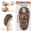 2 Pcs Large Shower Cap for Braids, Extra Long Shower Cap for Women Long Hair & Locs, Waterproof Hair Bonnets for Dreadlocks Drawstring Bath Caps for Women & Men (Black, Leopard) view 2