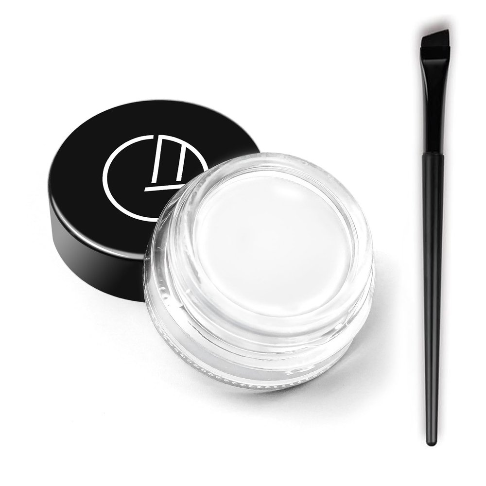 GOOD MOTHER Eyeliner Gel Set,Long Lasting Waterproof With 5.51 IN Long Eyeliner Brush,High-Intensity Pigments Smudge-Proof Eye Liner Makeup Creamy Gel 5G-White