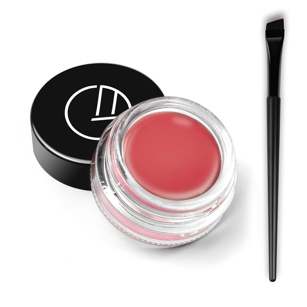 GOOD MOTHER Eyeliner Gel Set,Long Lasting Waterproof With 5.51 IN Long Eyeliner Brush,High-Intensity Pigments Smudge-Proof Eye Liner Makeup Creamy Gel 5G-Rose Red