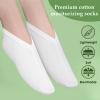 Gjinxi 2 Pairs Moisturizing Socks Overnight, Lotion Socks for Dry Feet, Cotton Moisture Enhancing Socks, Soft Spa Absorbing Socks for Foot Care, Cosmetic Therapy Socks for Women and Men (White) view 3