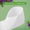 Gjinxi 2 Pairs Moisturizing Socks Overnight, Lotion Socks for Dry Feet, Cotton Moisture Enhancing Socks, Soft Spa Absorbing Socks for Foot Care, Cosmetic Therapy Socks for Women and Men (White) view 4