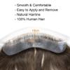 Curve Hair Mens Frontal Human Hair Piece Topper for Receding Hairline French Lace Front V-Shape Forehead Hair System Replacement for Men Poly Skin Pu Mens Hairline Natural (4cmX18cm, 4 Medium Brown) view 4