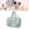 Kuuleyn Cosmetic Storage Bag Travel Makeup Bag PVC Double Layer Waterproof Wet Dry Separation Toiletry Bag Double Layer Cosmetic Bag (Blue Large Size) view 2