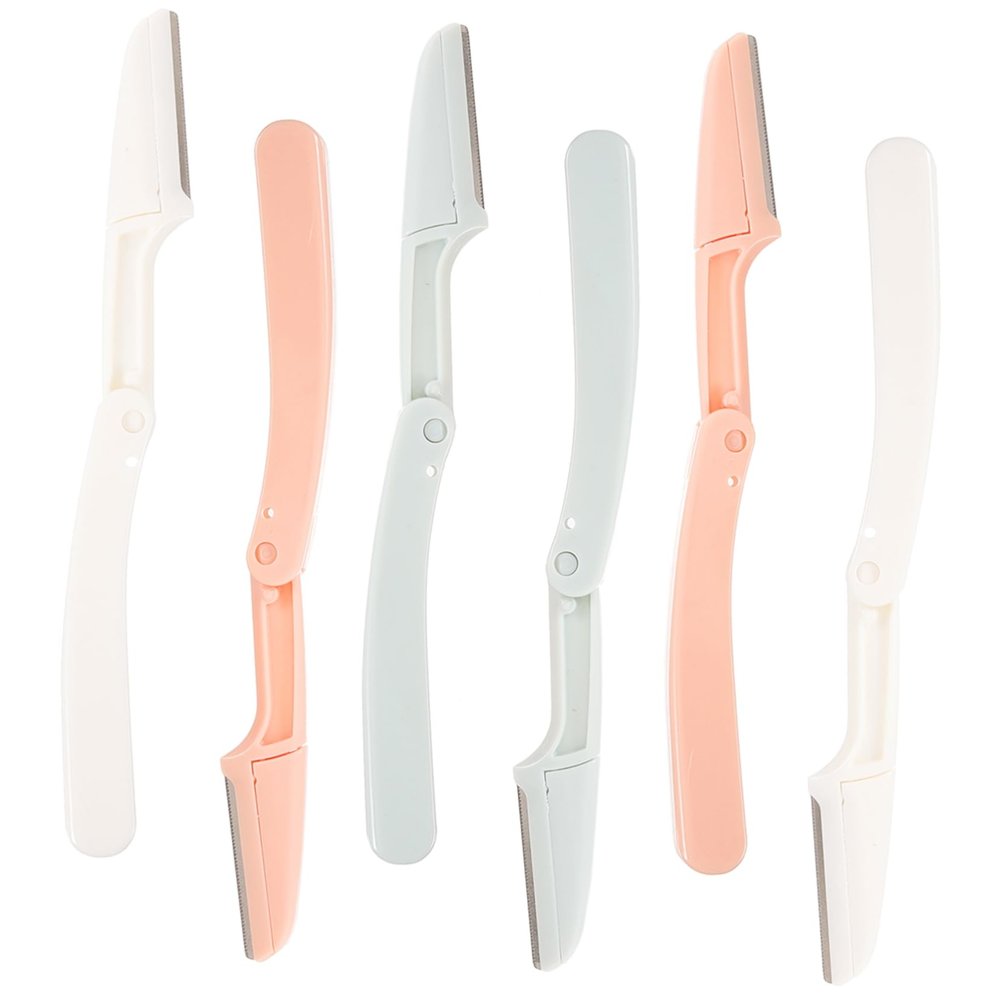 PLAFOPE 2sets Facial Hair Remover for Women Eyebrow Shaver Electric Shaver Trimmer Precision Knife Compact Kit 6pcs*2