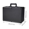 15.75"x11"x6.2" Professional Hairdressing Toolbox, Portable Barber Carrying Case with Lock Barber Tool Organizer Box Travel Stylist Tool Box Organizer for Clippers and Supplies Barbers (Black) view 2