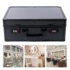 15.75"x11"x6.2" Professional Hairdressing Toolbox, Portable Barber Carrying Case with Lock Barber Tool Organizer Box Travel Stylist Tool Box Organizer for Clippers and Supplies Barbers (Black) view 4