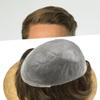 HAIR Piece For Men Ultra Thin Skin V-looped Mens Toupee Full Poly Human Hairpiece System Protesis Capilar Para Hombre 8"X10"-70% Light Density, 4ASH# Medium Ash Brown view 1