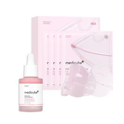 medicube Salmon DNA PDRN Duo for Beginner: Salmon DNA PDRN pink collagen jelly gel mask (4ea) and Salmon DNA PDRN Pink Peptide Serum, Pink glow serum | Holiday Stocking Stuffers