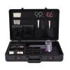 20.9"x13"x3.5" Professional Hairdressing Toolbox, Portable Barber Carrying Case with Lock Beauty Barber Case Travel Stylist Tool Box Organizer for Clippers and Supplies Barbers(Black) view 1