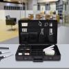 20.9"x13"x3.5" Professional Hairdressing Toolbox, Portable Barber Carrying Case with Lock Beauty Barber Case Travel Stylist Tool Box Organizer for Clippers and Supplies Barbers(Black) view 4