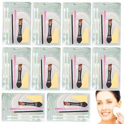 10Pack Portable Individually Wrapped Disposable Makeup Applicators Kit,Multifunctional Travel Makeup Tools Kit,Disposable Makeup Brush Set,Perfect for Face Lips Eyes Makeup During Travel and Outdoors