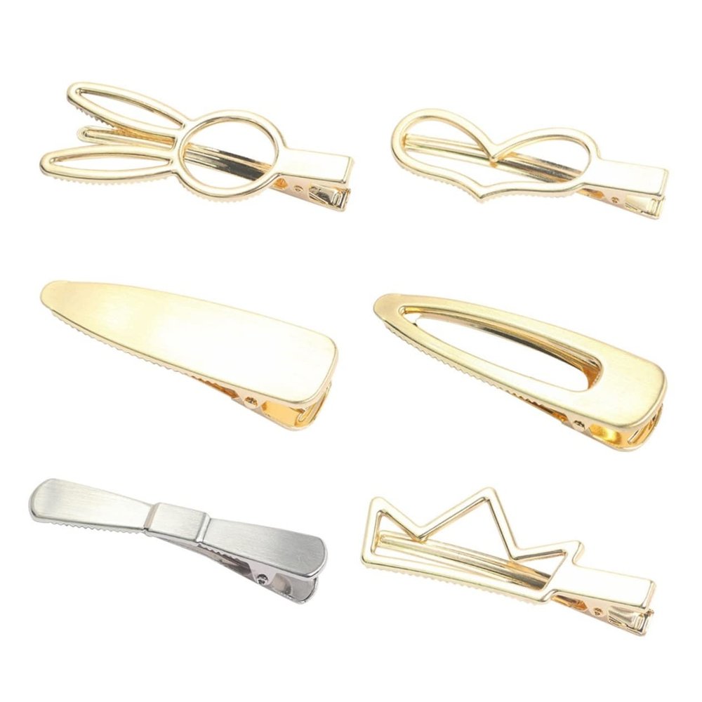 COLLBATH 6pcs Cute Hair Barrettes for Women Metal Hairpin Duckbill Clips Cartoon Style Hair Clips Random Style