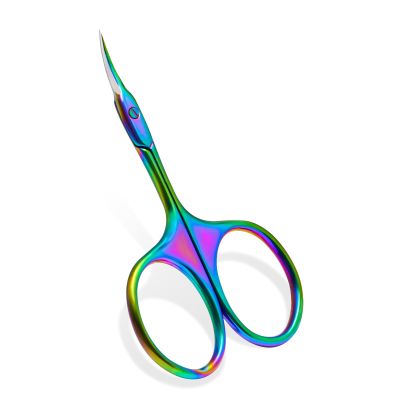 CGBE Manicure Scissors, Extra Fine Eyebrow Scissors for Grooming, Curved Blade Nail Scissors Precise Pointed Tip Grooming Kit for Eyebrow, Eyelash, Trim Nail and Dry Skin, Colorful