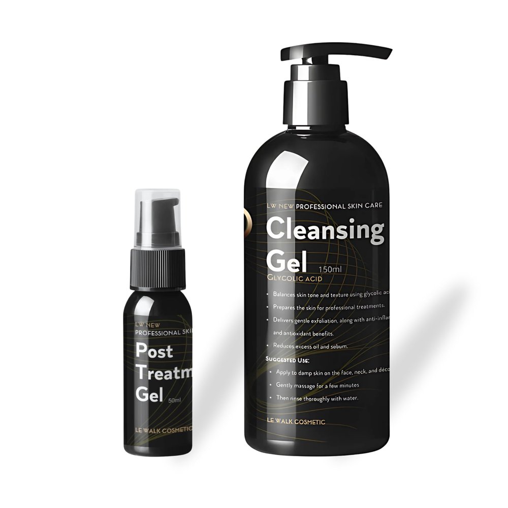 Le Walk Cleansing Gel & Post-Treatment Gel Kit - Ideal Duo for Skin Preparation and Recovery