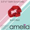 Amelia Beauty Products, 8 Pack Burnt Red Satin Scrunchies, 3.5 Inch Diameter  Gentle on Hair, Strong Hold, No Snag, No Dent Hair Ties for All Hair Types view 3