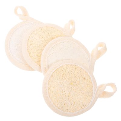 ADOCARN 4pcs Exfoliating Facial Scrubber Pads Soft Face Exfoliator for Deep Cleansing Comfortable Loofah Texture for Women Skin Care for Home and Travel Use