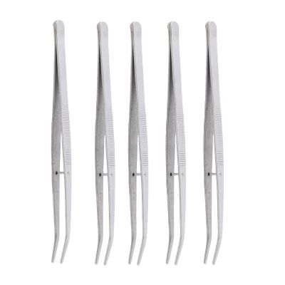 5pcs Curved Tweezer Stainless Steel Positioning Tweezers Sewing Machine Accessories for Professional and Household Use