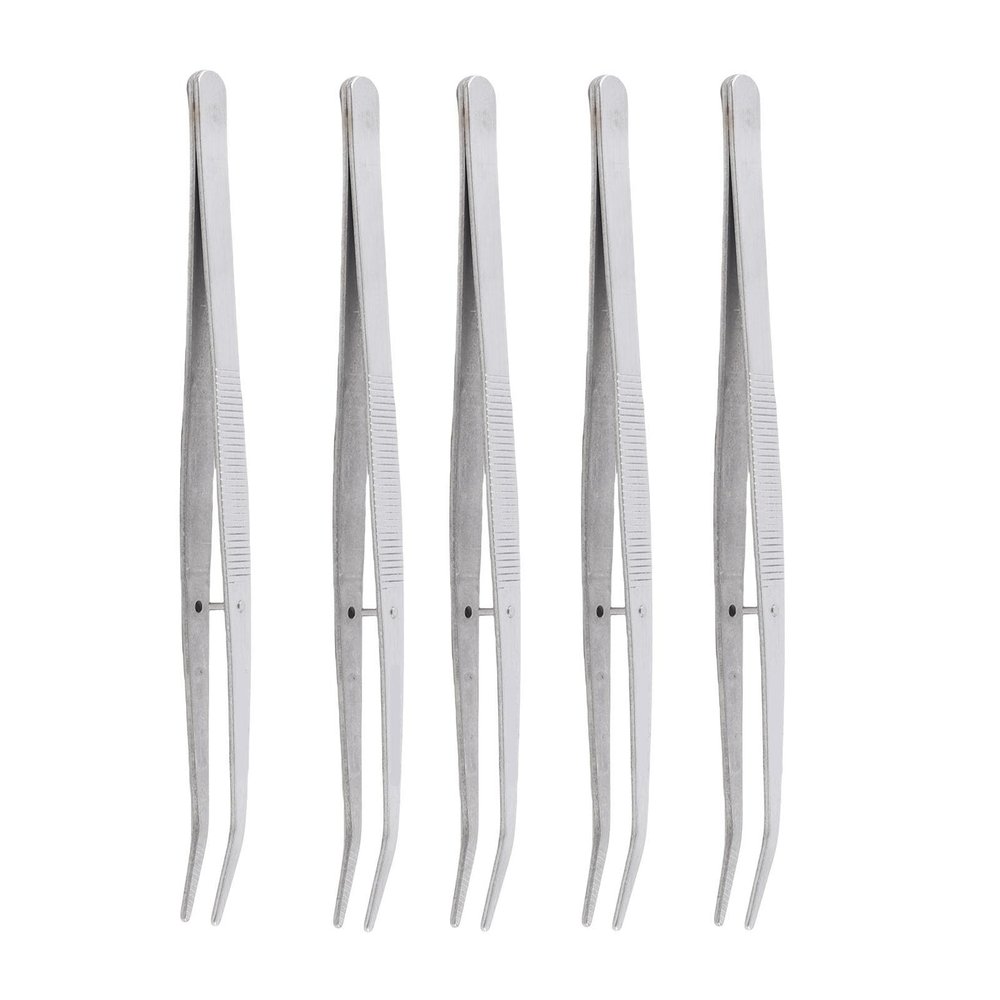 5pcs Curved Tweezer Stainless Steel Positioning Tweezers Sewing Machine Accessories for Professional and Household Use