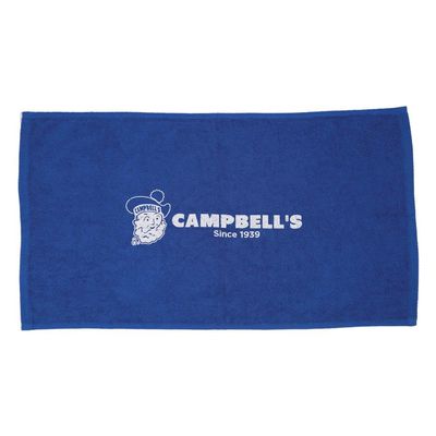 Campbell's The Logo Blue Barber Towel Ring Spun Cotton
