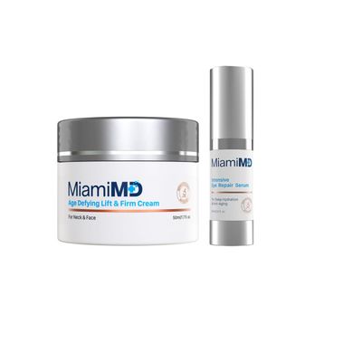 Age-Defying Lift & Firm Cream - Anti Aging and Skin Firming Cream For All Skin Types and Eye Serum (15ml) Under Eye Treatment for Dark Circles, Crow's Feet & Eye Bags - Eye Serum for All Skin Type - D