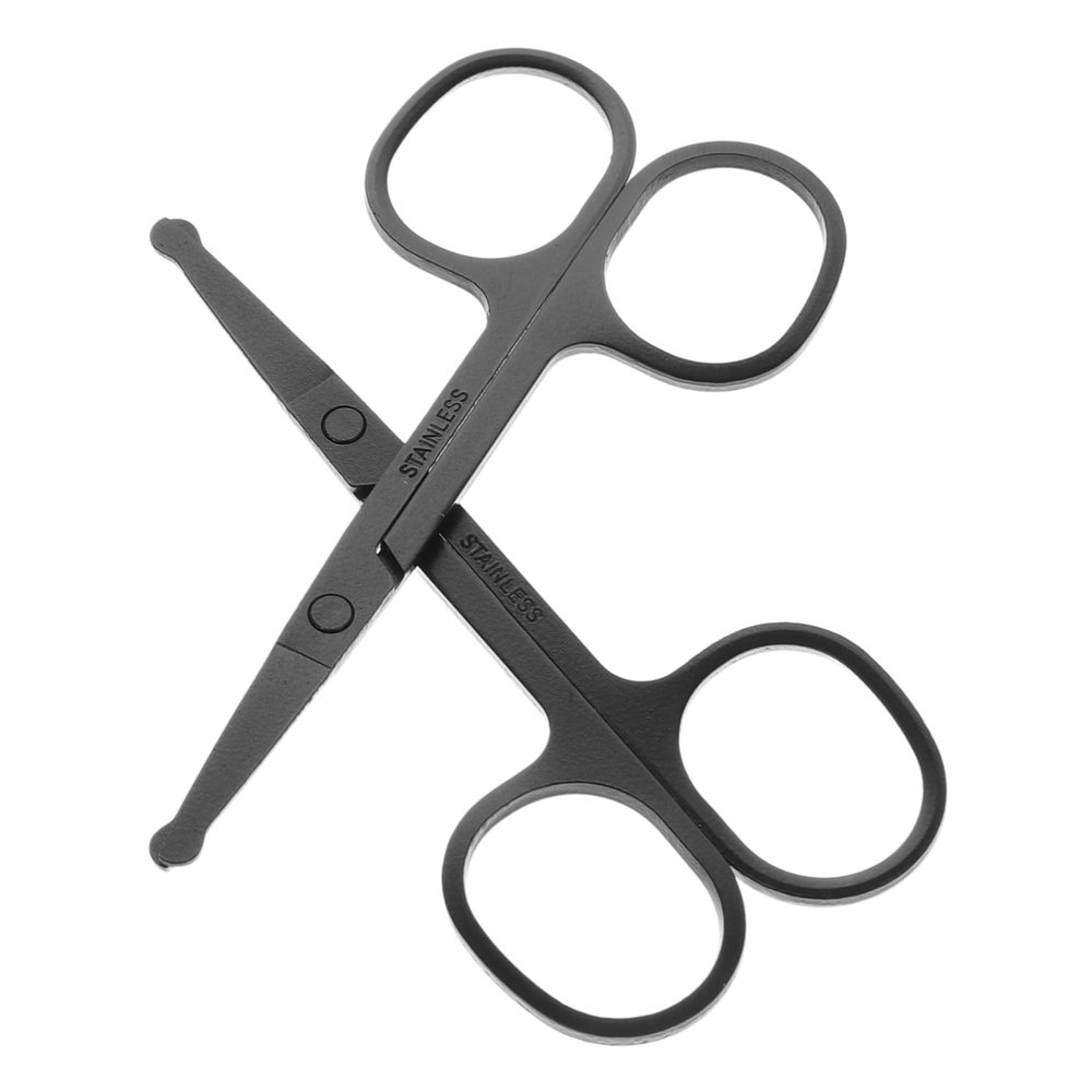 FOMIYES 2pcs Precision Grooming Scissors Stainless Steel Rounded Tip Nose Hair Trimmer for Men and Women Safe Manual Nose Hair Removal Shears Versatile Grooming Tool