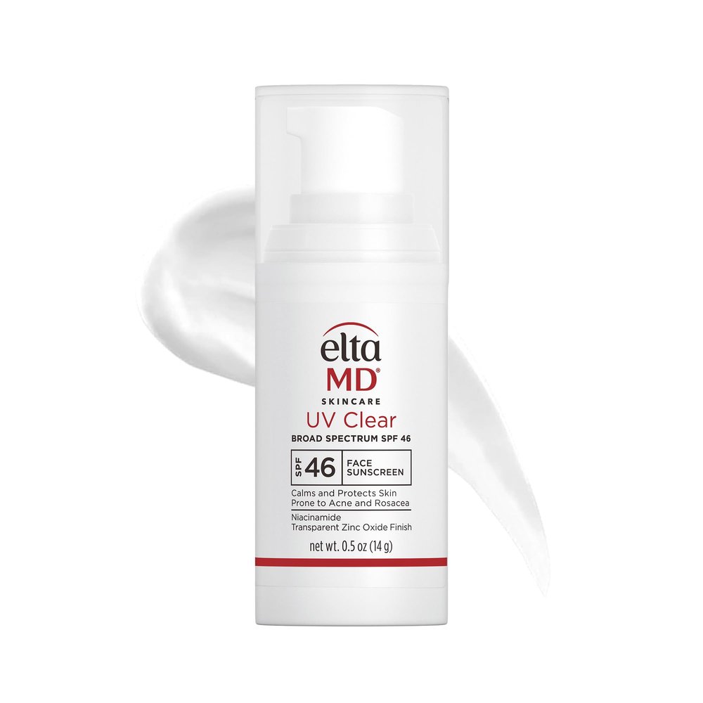 EltaMD UV Clear Face Sunscreen SPF 46, Oil Free Sunscreen with Zinc Oxide, Dermatologist Recommended, 0.5 oz