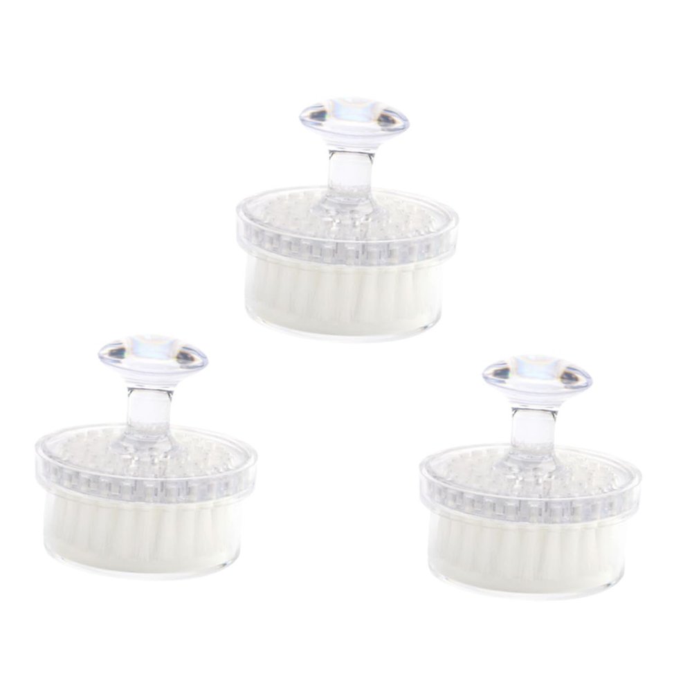 BIUDECO 3pcs Soft-Bristle Face Cleansing Brush with Cover Facial Exfoliator for Deep Cleaning Exfoliating and Massaging Gentle Skin-Friendly for Daily Use and Travel