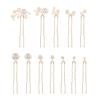 12 Pieces Bridal Wedding Hair Pins Handmade Pearl Bridal Hair Accessories for Brides Women Girls Gold view 1