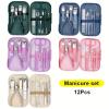 WANGHAI2024M Nail Clipper Set 12Pcs Colorful Stainless Steel Nail Scissors Manicure Tools Nail Clipper Set Pedicure Care Cuticle Nipper Travel Kit Nail Art Nail Grooming Tools(Blue) view 3