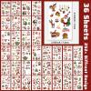 350+ PCS Christmas Temporary Tattoos for Kids, Xmas Santa Claus Snowman Penguin Elk Tattoos Stickers, Christmas Stocking Stuffers Fake Tattoos for Girls Boys, Party Supplies Favors Decors, 36 Sheets view 2